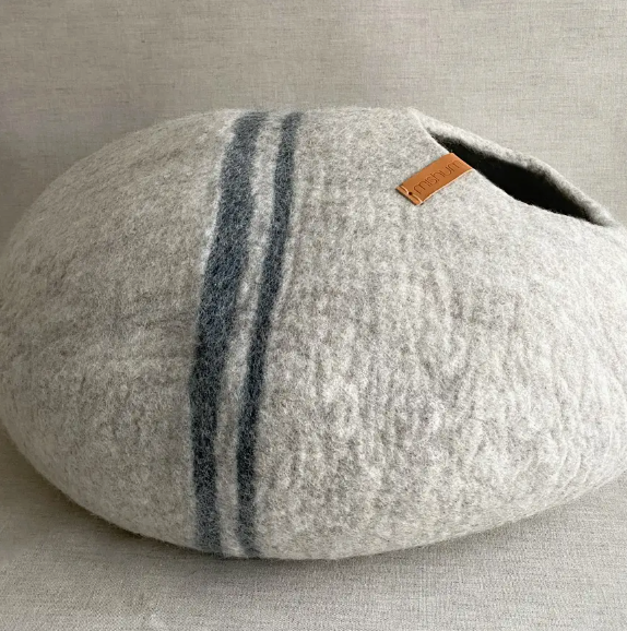 Lit pour animaux de compagnie Cat Caves Cocoon gris clair