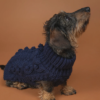 Pull en Laine pour chien tricoté à la main - Bleu marine
