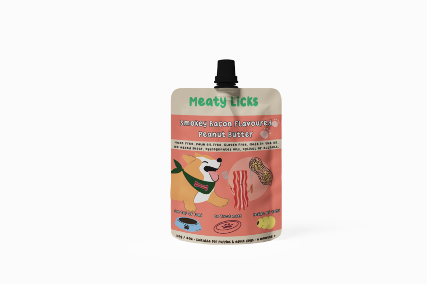 Sachet de beurre de cacahuète pour chiens - Saveur Bacon fumé