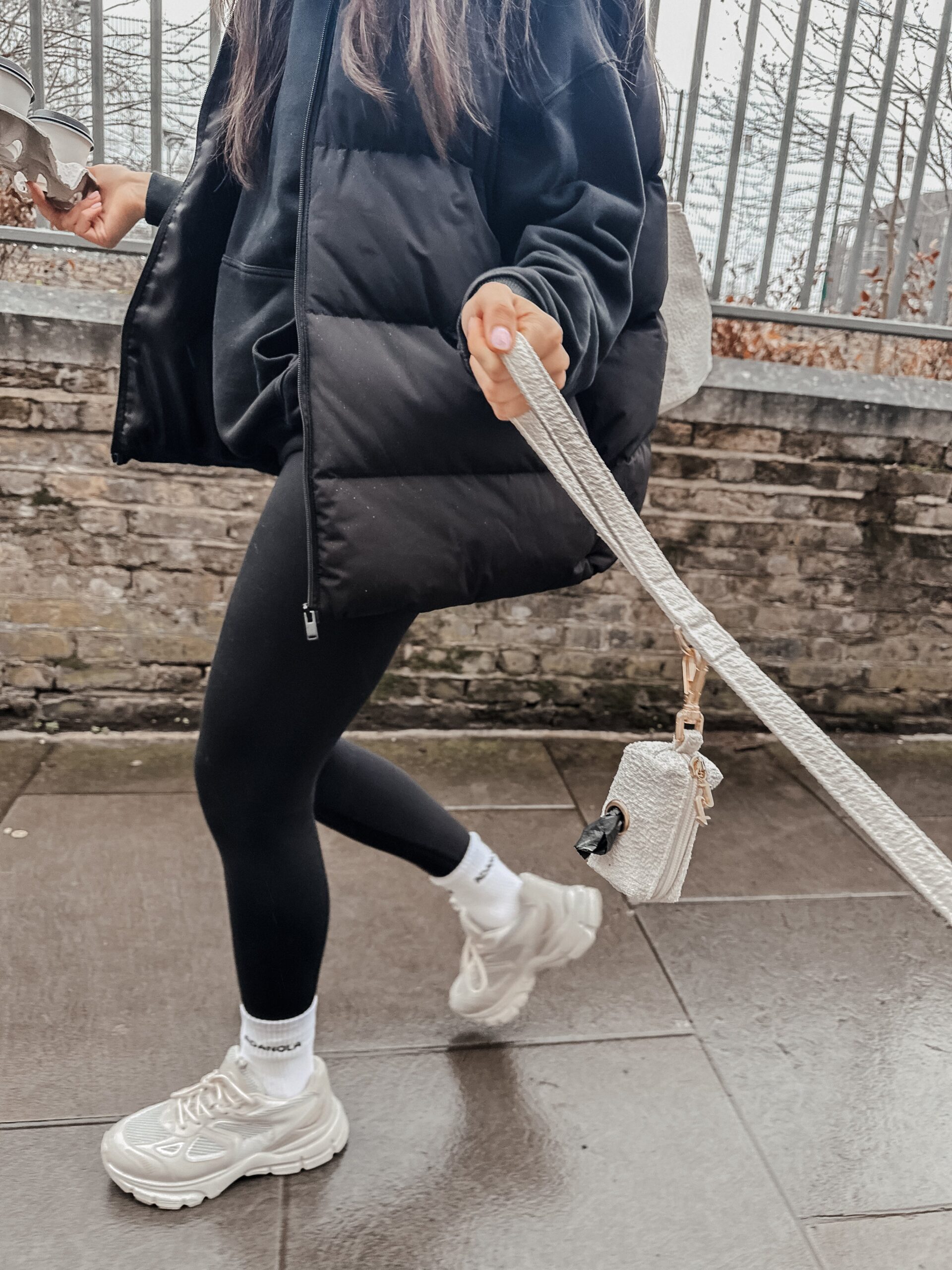 Laisse en bouclette creme