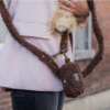 Laisse main libre teddy chocolat