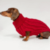 Pull tricoté à la main spécial TECKEL – Rouge