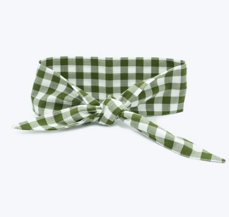 Bandana tour de cou vichy vert