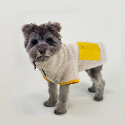 Polaire Sherpa beige et jaune pour chiens