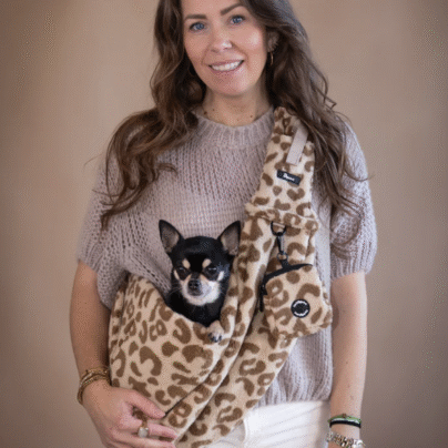 sac de transport teddy leopard creme