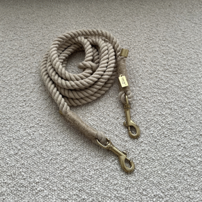 Laisse main libre Beige
