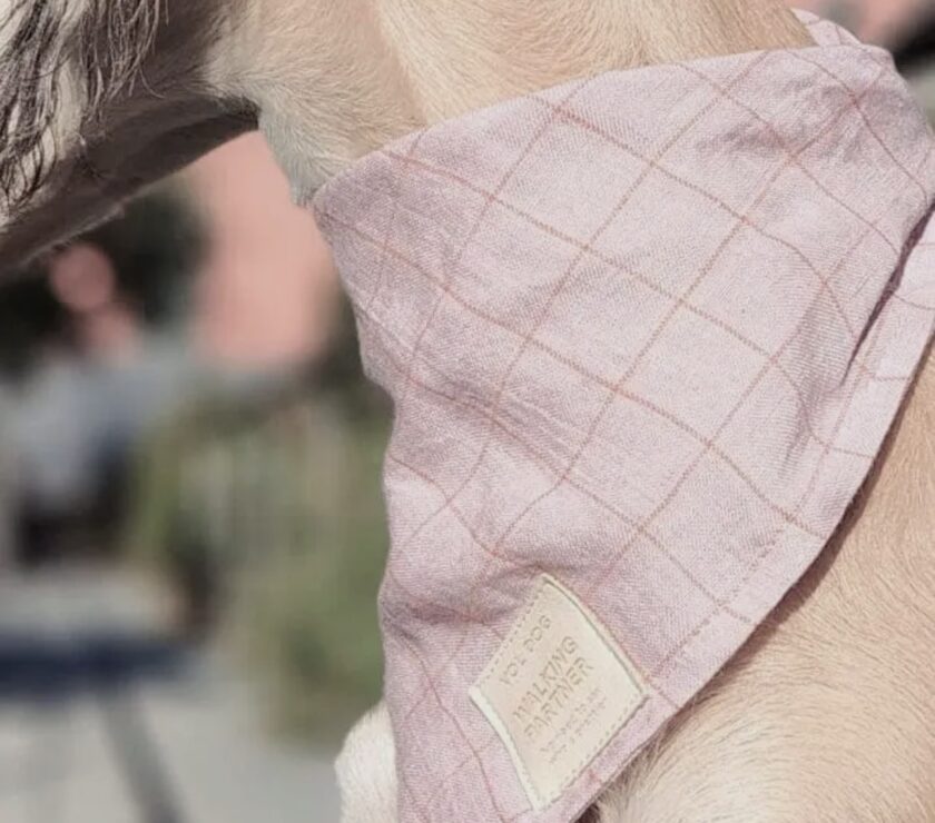 Bandana 100% lin - Baby Pink
