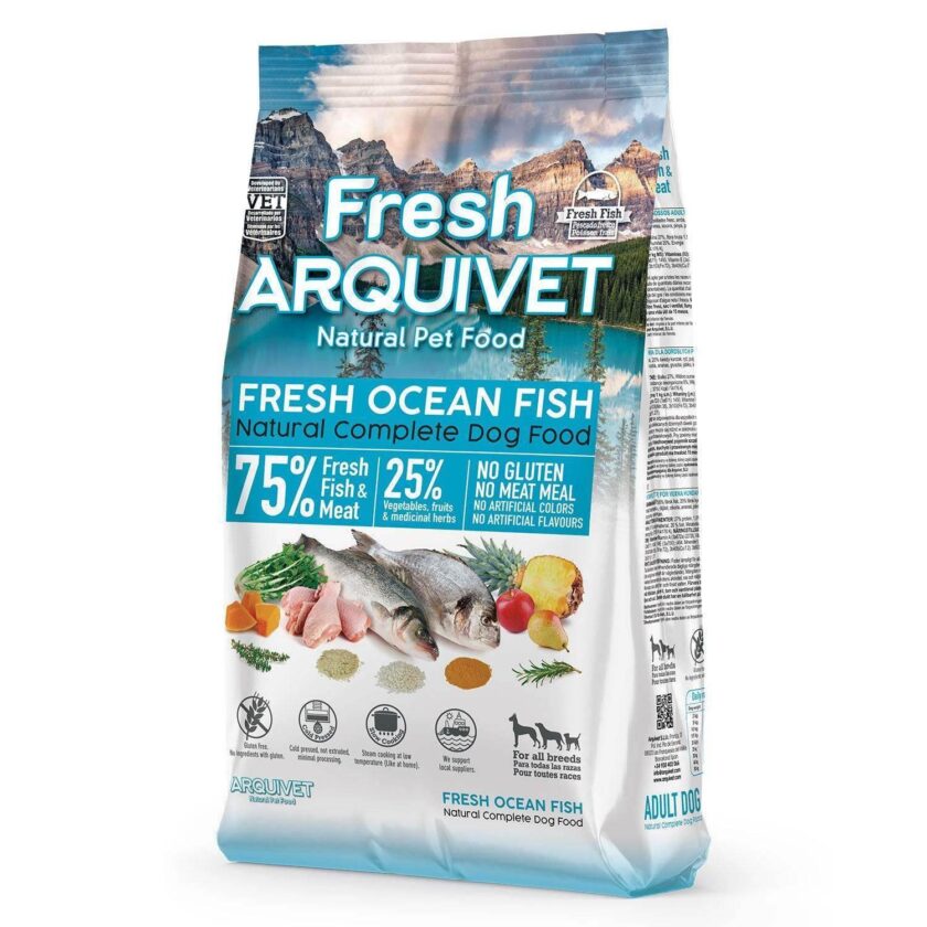 Croquettes Arquivet nourriture semi-humide poisson de mer pour chien