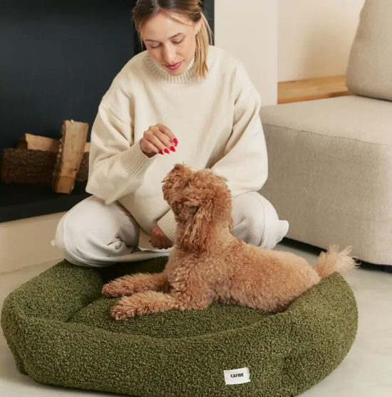 Bed Cuadra bouclette vert