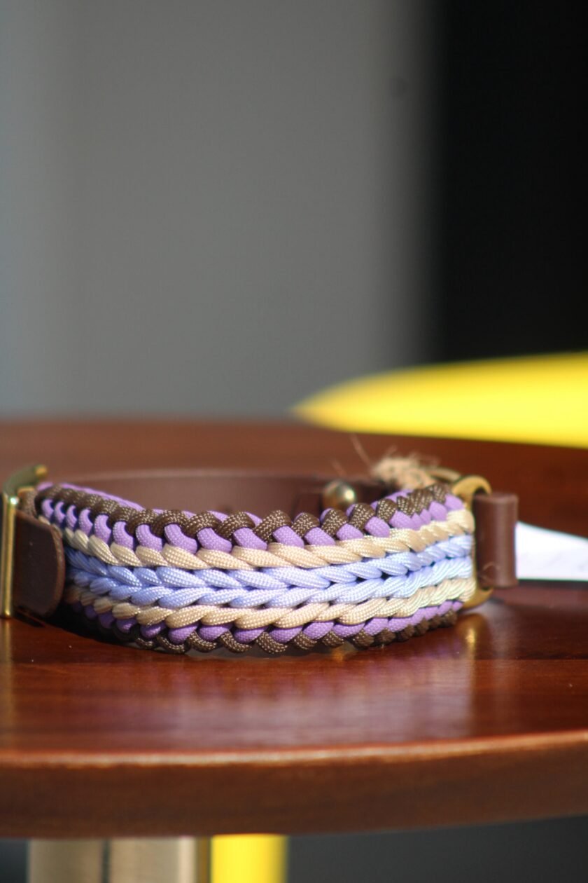 Collier Biothane corde chocolat  ( Taille M )