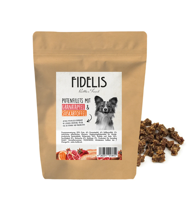 Friandises d´entrainements Dinde avec grenade et patate douce 100g