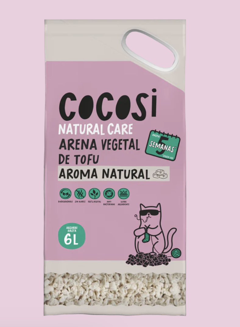 LITIÈRE VÉGÉTALE AGGLOMÉRANTE POUR CHAT TOFU (6 L)